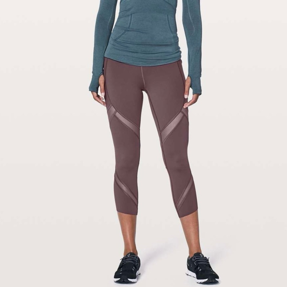 Lululemon Vintage Grape Purple On Pace Crop Leggings